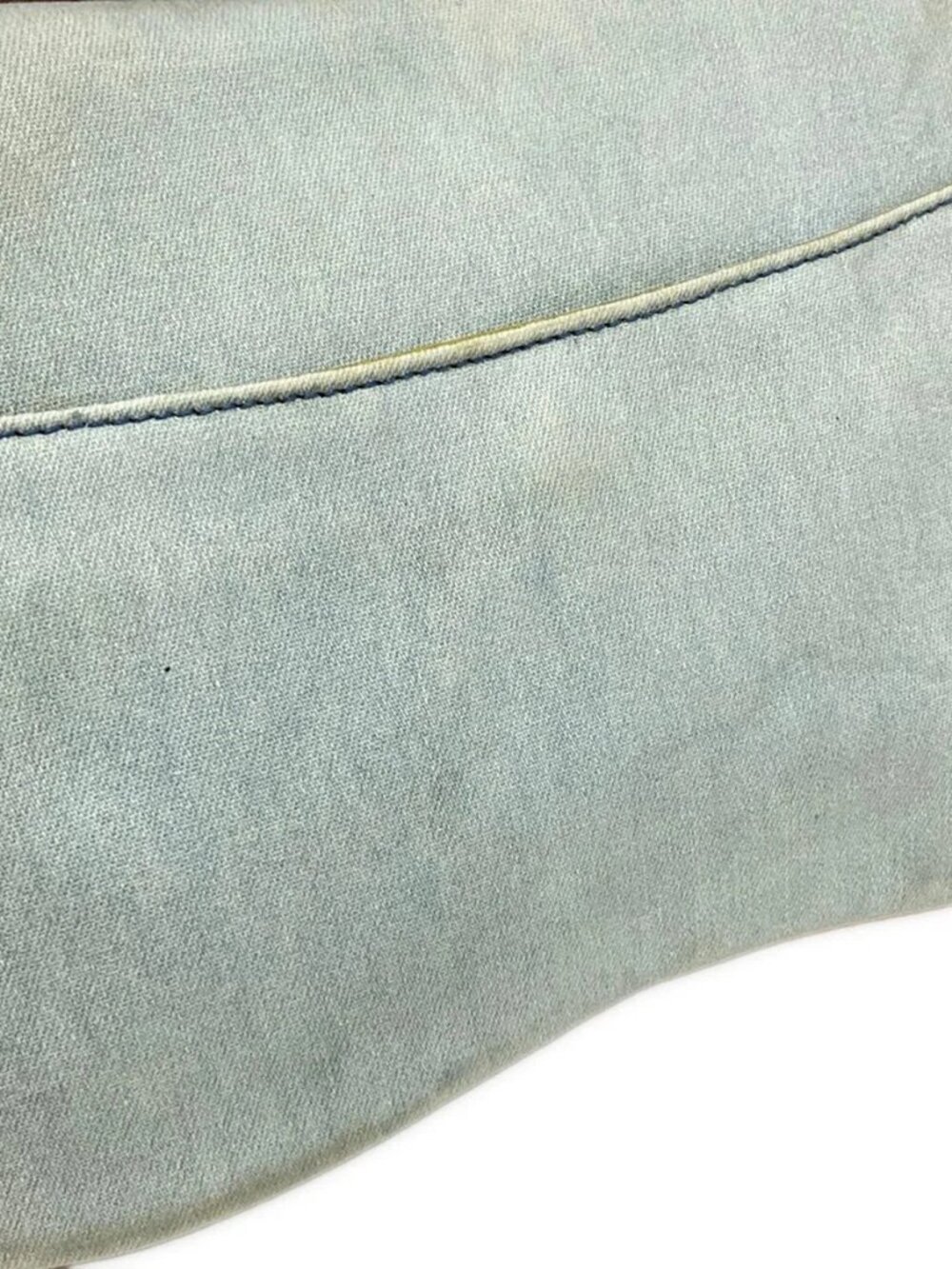 DIOR/ChristianDior Double Saddle Bag - Light Blue Beige Denim Leather - Picture 14 of 15